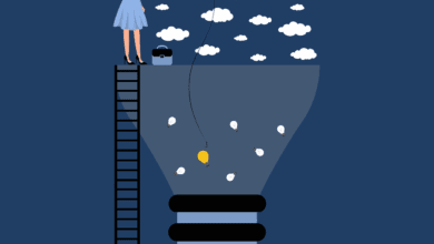 woman, ladder, idea, clouds, the light bulb, light, luminous, fishing, nature, training, to learn, knowledge, information, hand, brainstorming, shape, potential, blue