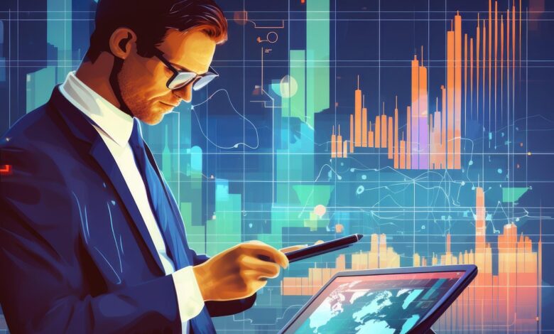 ai generated, man, technology, businessman, professional, suit, corporate, male, teacher, thinking, entrepreneur, stock, investing