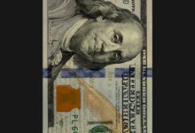 a portrait of a hundred-dollar bill.