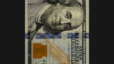 a portrait of a hundred-dollar bill.
