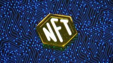 a logo with a blue background