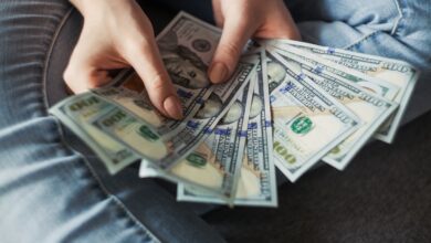 fan of 100 u.s. dollar banknotes