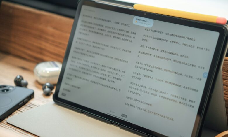 a tablet with a screen