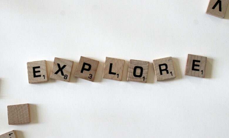 flat lay photography of scrabble tiles forming explore word